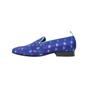 Smoking Skull Slipper Shoes | Blue - duncanquinn