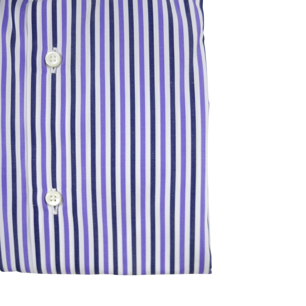 Purple striped top dress shirt