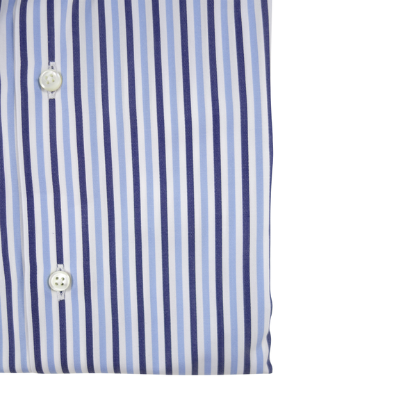 White collar shop striped dress shirt