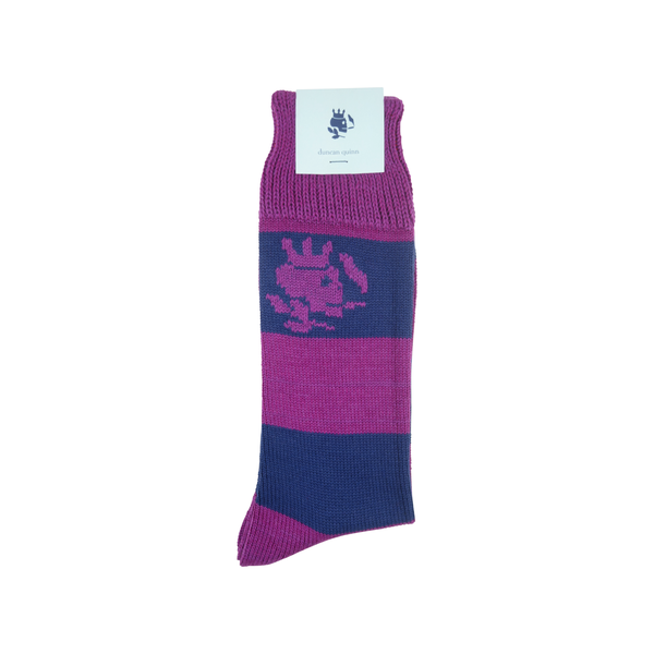 Striped Smoking Skull Socks | Pink - duncanquinn