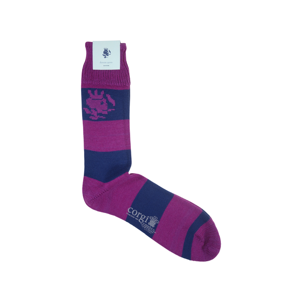 Striped Smoking Skull Socks | Pink - duncanquinn