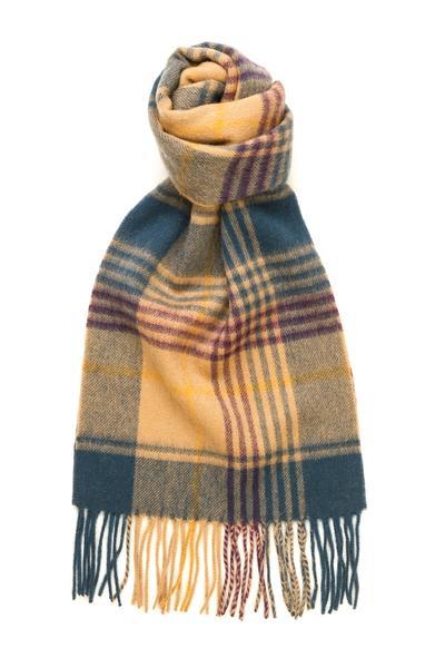 Wool Scarf | Fence Check Blue - duncanquinn