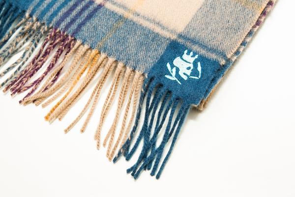 Wool Scarf | Fence Check Blue - duncanquinn