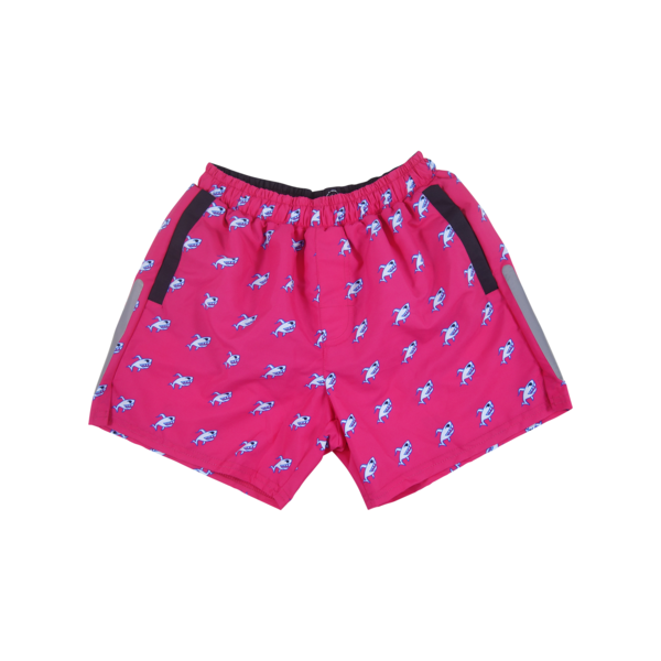 Robot Shark Swim Trunks | Pink - duncanquinn