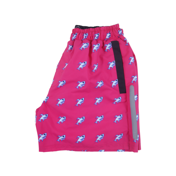 Robot Shark Swim Trunks | Pink - duncanquinn