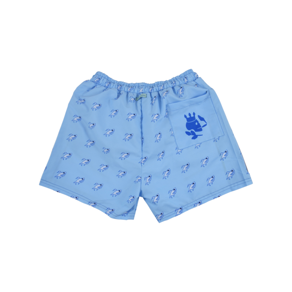 Robot Shark Swim Trunks | Light Blue - duncanquinn