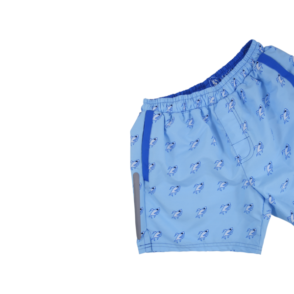 Robot Shark Swim Trunks | Light Blue - duncanquinn