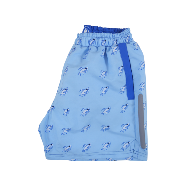 Robot Shark Swim Trunks | Light Blue - duncanquinn