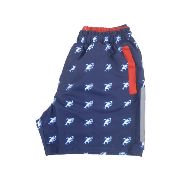 Robot Shark Swim Trunks | Navy - duncanquinn