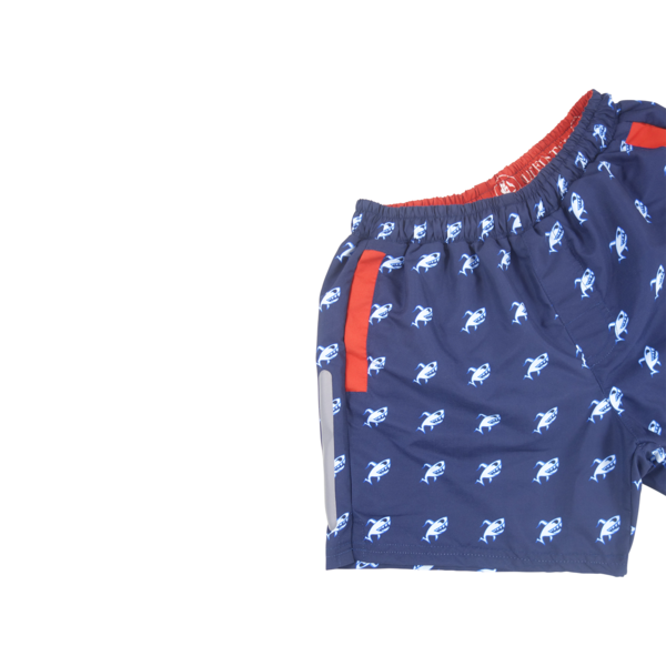 Robot Shark Swim Trunks | Navy - duncanquinn