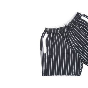 Stripe Swim Trunks | Black - duncanquinn