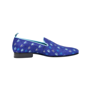 Smoking Skull Slipper Shoes | Blue - duncanquinn
