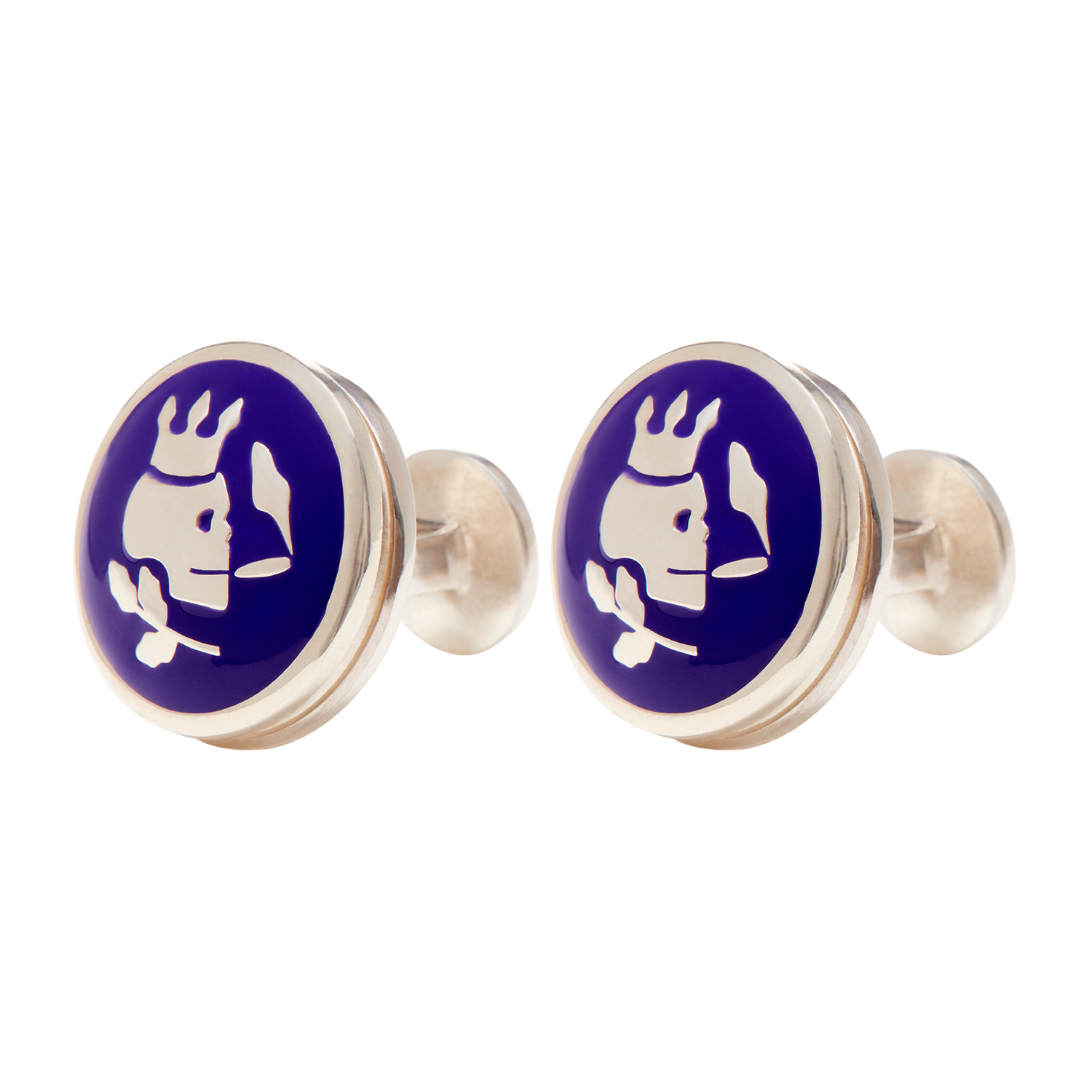 Smoking Skull Cufflink Front x 1 - duncanquinn