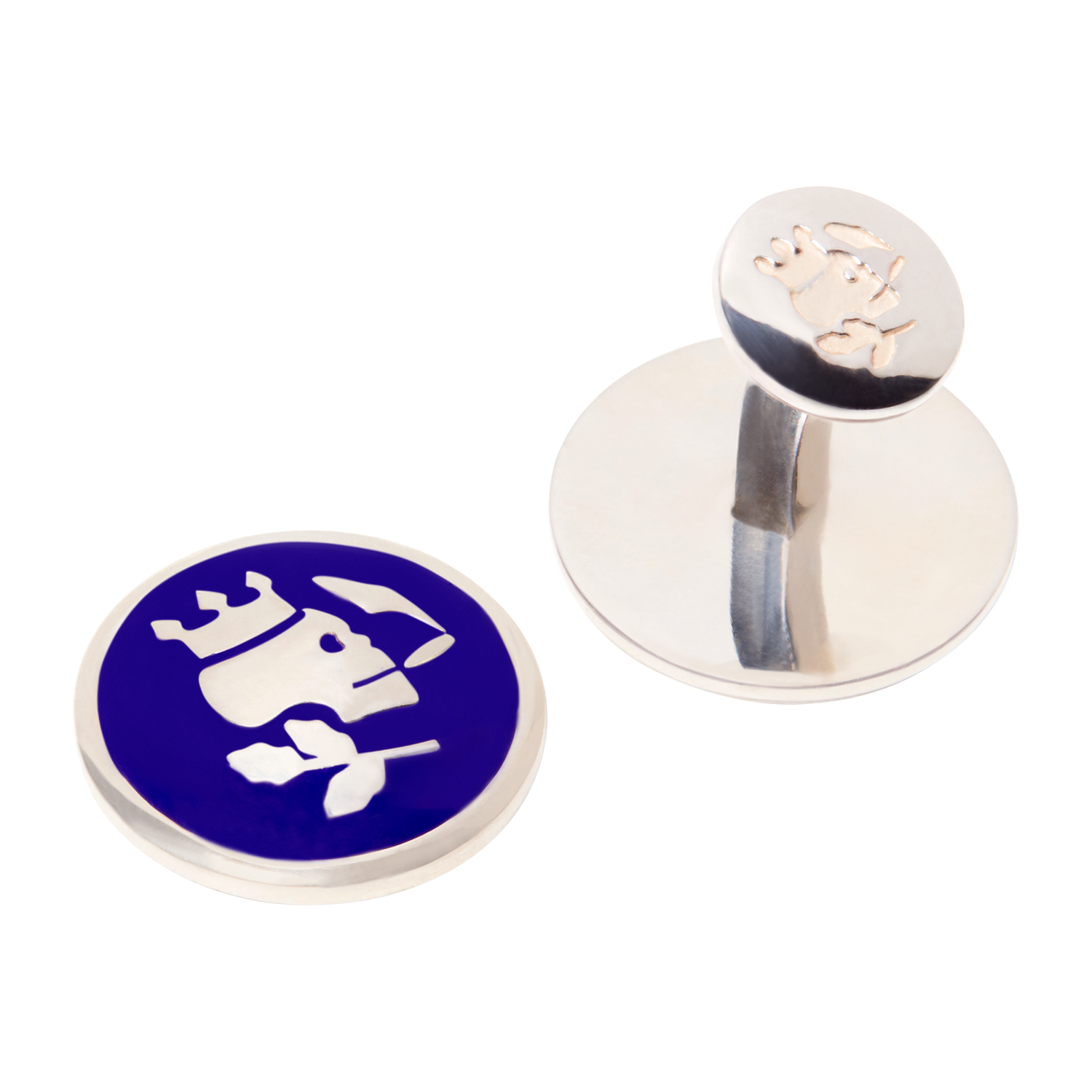 Smoking Skull Cufflink Front x 1 - duncanquinn
