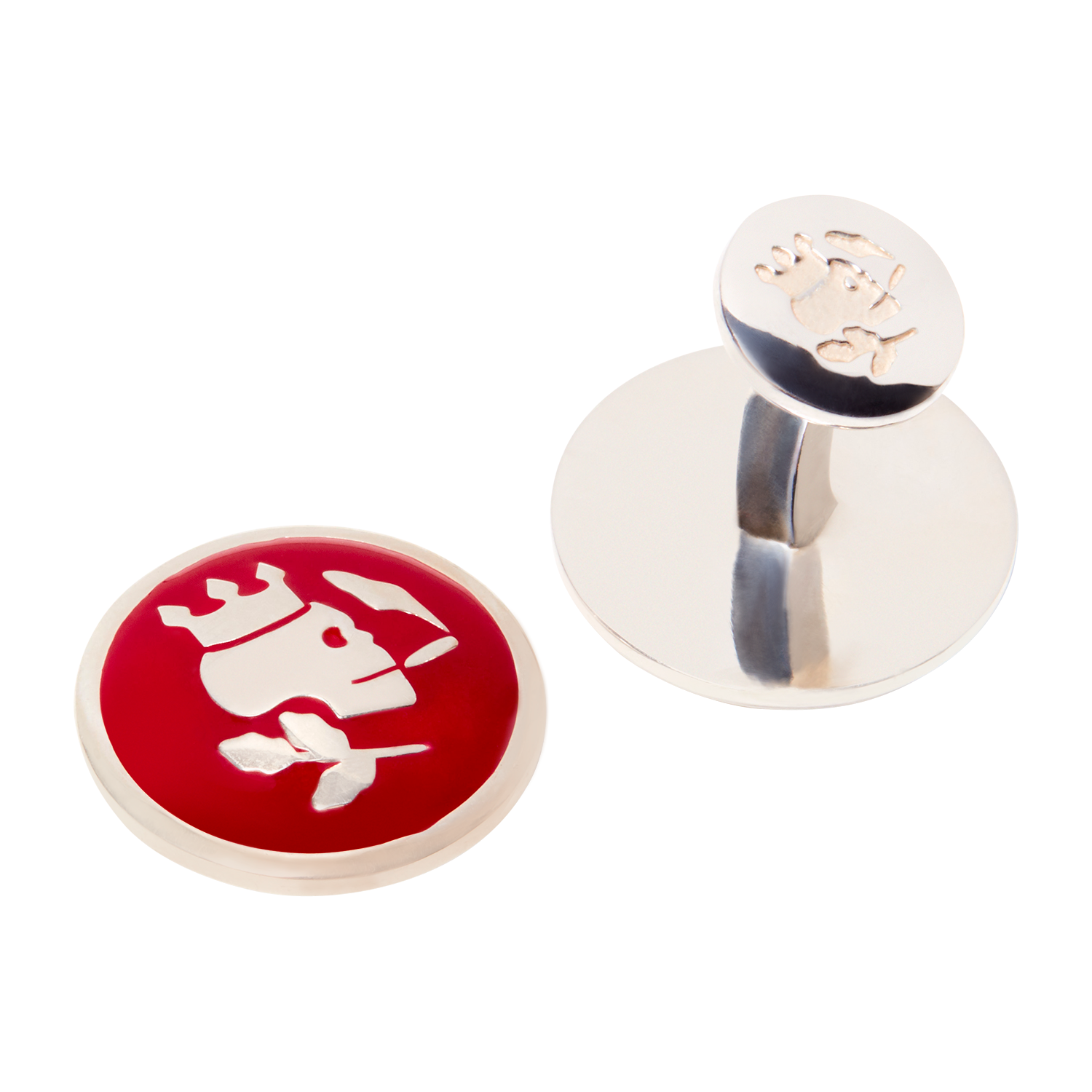 Smoking Skull Cufflink Front x 1 - duncanquinn