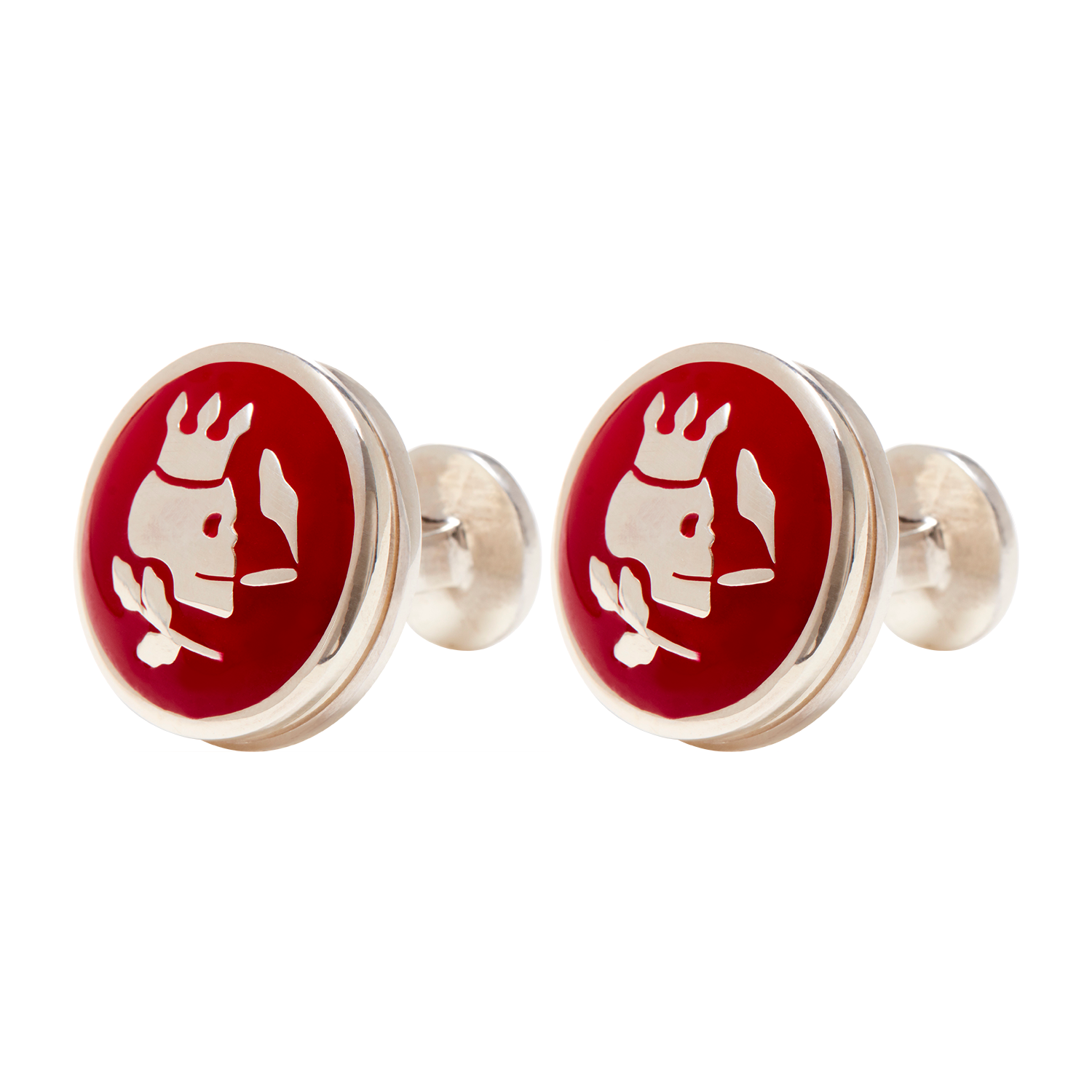 Smoking Skull Cufflink Front x 1 - duncanquinn