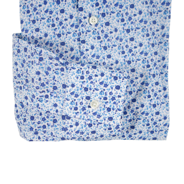 blue flower dress shirt White Blue Flower Shirt – URock Couture main image 0