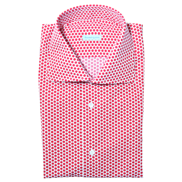 red and white polka dot dress shirt Men's Polka Dots Fashion Cotton Dress Shirt #616 Black, White & Burgundy