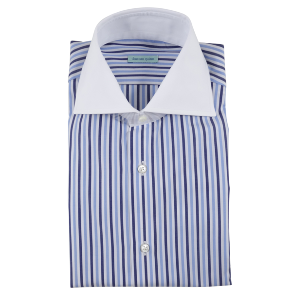 The White Collar Dress Shirt | Blue Stripe - duncanquinn